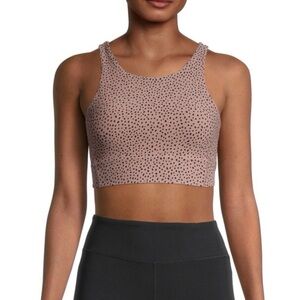 All Fenix. Kira Stretch Racerback Sports Bra. Mauve/Black Animal Print. Size Med